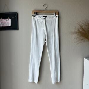 NWT Ann Demeulemeester White Tab Waist‎ Slim Leg Cotton Trouser Pants Size 36